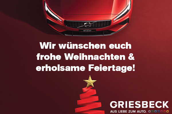 Frohe Weihnachten wünscht ihnen das Autohaus Griesbeck